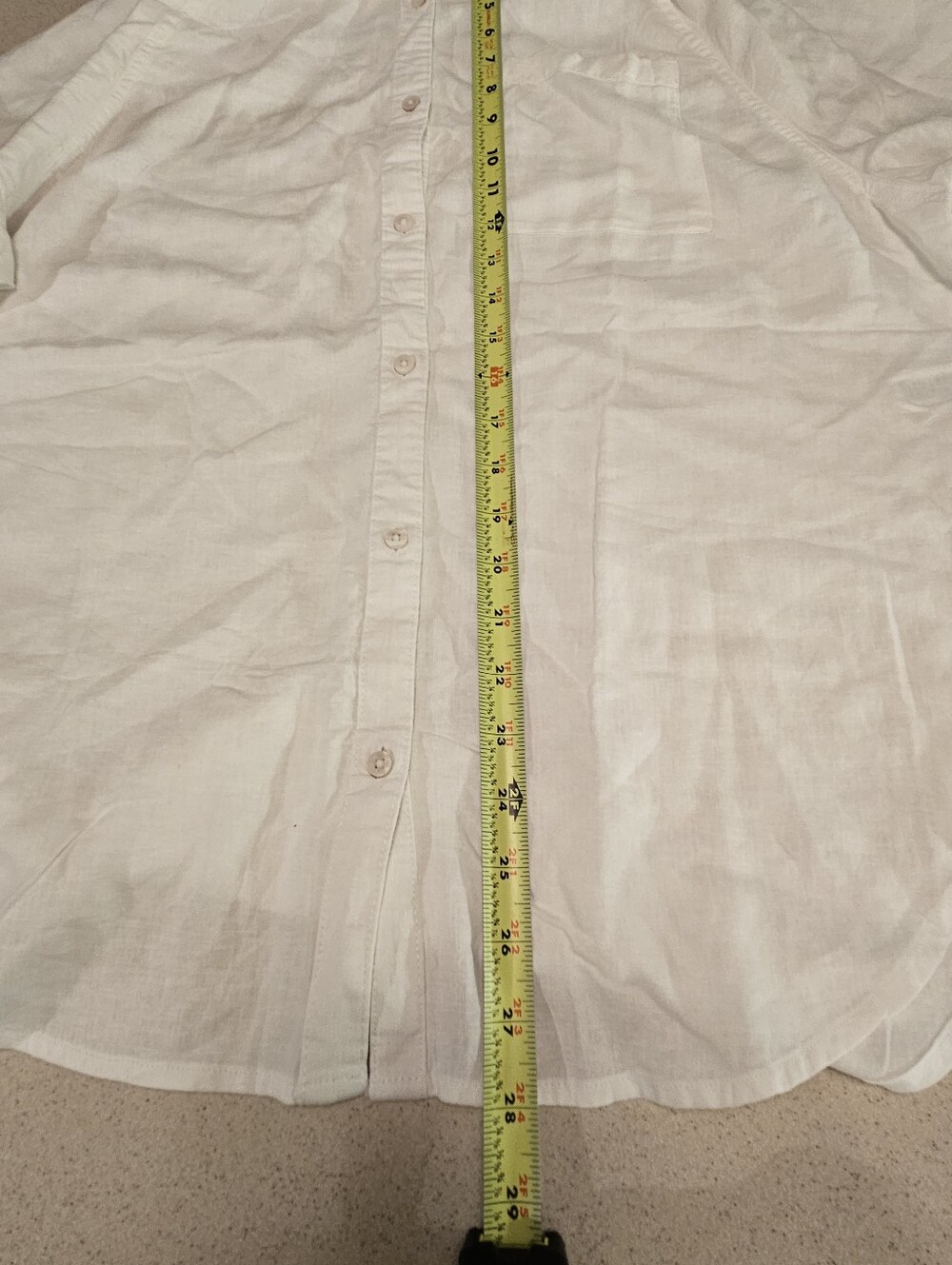 Aerie SZ XS NWT White Linen Blend Button Down Beachy Cover Up Long Sleeve Top - Picture 6 of 9